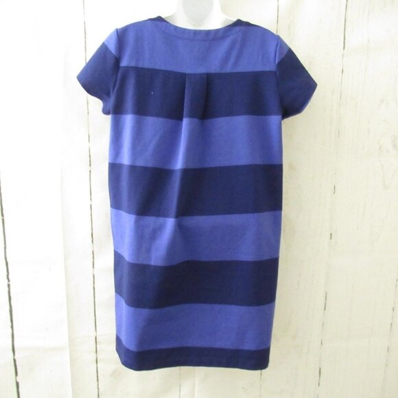 Gap Dress M Medium Blue Rugby Stripe Short Sleeve Preppy Nautical - Picture 3 of 5